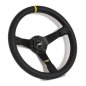 Preview: Luisi Mirage Corsa Sportlenkrad Leder schwarz / gelb geschüsselt & TÜV Prüfbericht