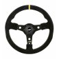 Preview: Luisi Racing Corsa Sportlenkrad Wildleder schwarz / gelb mit TÜV Prüfbericht