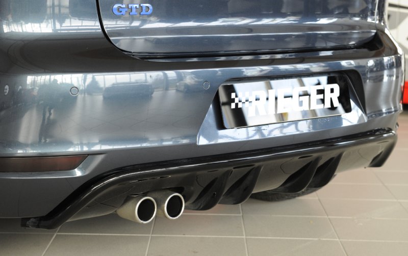 Rieger Heckeinsatz mit 2 Doppelfinnen schwarz glänzend VW Golf 6 - 88019