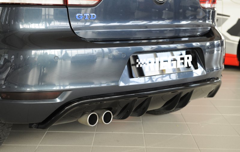 Rieger Heckeinsatz mit 2 Doppelfinnen schwarz glänzend VW Golf 6 - 88019