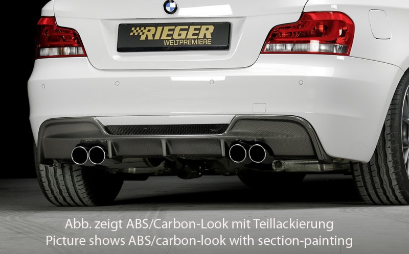 Rieger Heckeinsatz schwarz glänzend BMW 1er E82, E88 (182 / 1C) 10.07- - 88025