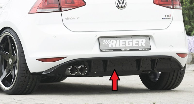 Rieger Heckeinsatz schwarz glänzend VW Golf 7 10.12-12.16 (bis Facelift) - 88028