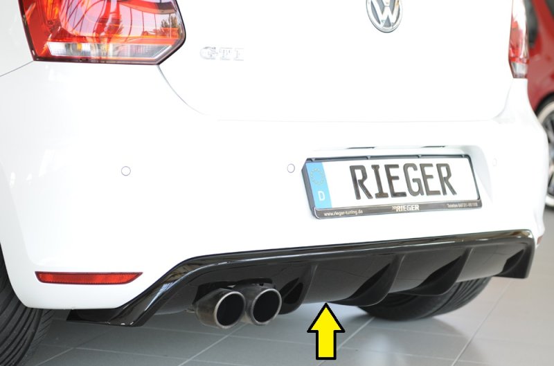 Rieger Heckeinsatz (GBL-47213) schwarz glänzend VW Polo 6R GTI 05.10-01.14 (bis Facelift) - 88039
