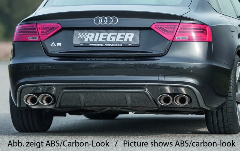 Rieger Heckeinsatz schwarz glänzend Audi A5 (B8/B81) 10.11-06.16 (ab Facelift) - 88043