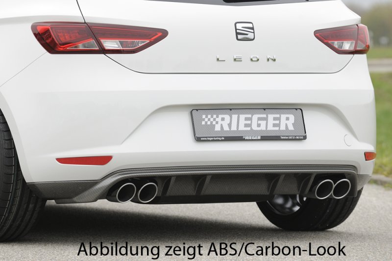 Rieger Heckschürzenansatz schwarz glänzend Seat Leon (5F) 10.12-12.16 (bis Facelift) - 88068