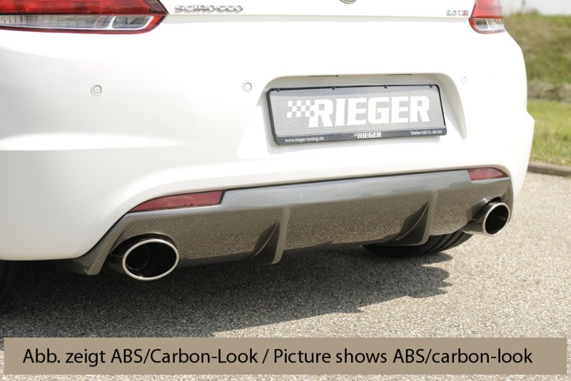 Rieger Heckeinsatz für R-Line Heckschürze schwarz glänzend VW Scirocco 3 (13) 05.14- (ab Facelift) - 88083