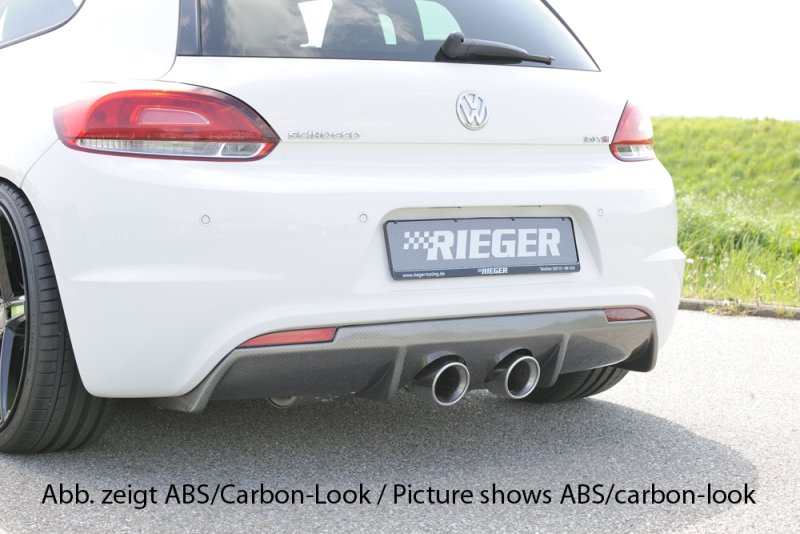 Rieger Heckeinsatz für R-Line Heckschürze schwarz glänzend VW Scirocco 3 (13) 05.14- (ab Facelift) - 88084