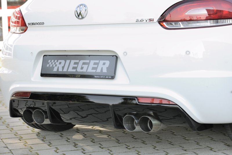 Rieger Heckeinsatz für R-Line Heckschürze schwarz glänzend VW Scirocco 3 (13) 05.14- (ab Facelift) - 88085