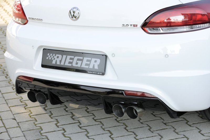 Rieger Heckeinsatz für R-Line Heckschürze schwarz glänzend VW Scirocco 3 (13) 05.14- (ab Facelift) - 88085