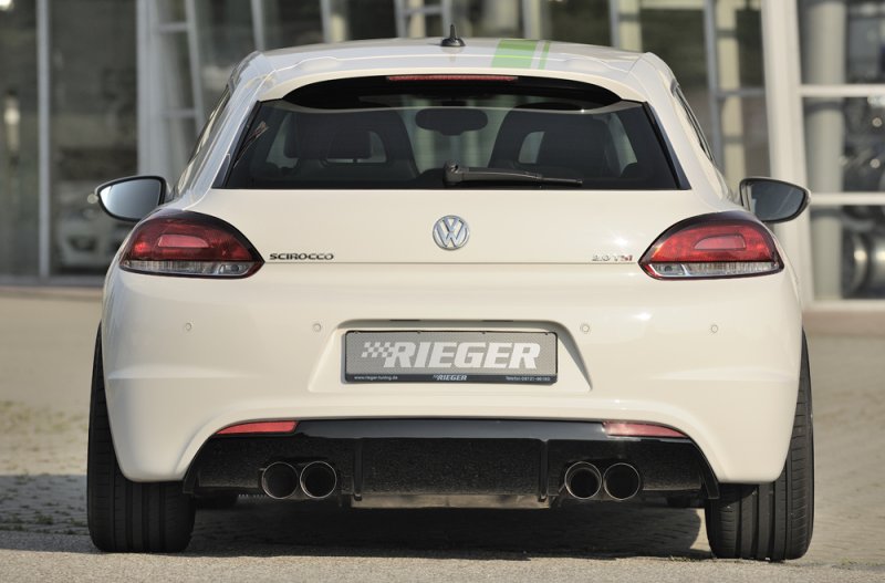 Rieger Heckeinsatz für R-Line Heckschürze schwarz glänzend VW Scirocco 3 (13) 05.14- (ab Facelift) - 88085