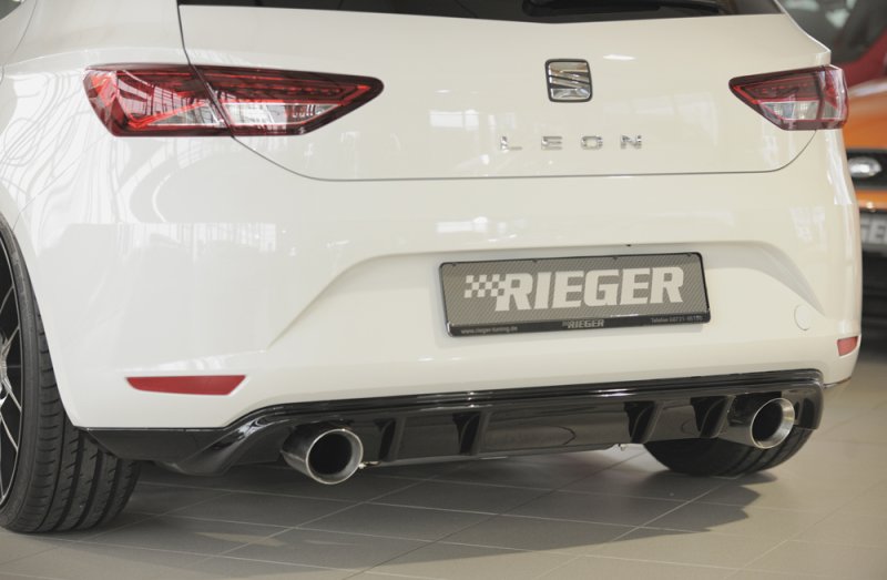 Rieger Heckschürzenansatz schwarz glänzend Seat Leon (5F) 10.12-12.16 (bis Facelift) - 88090