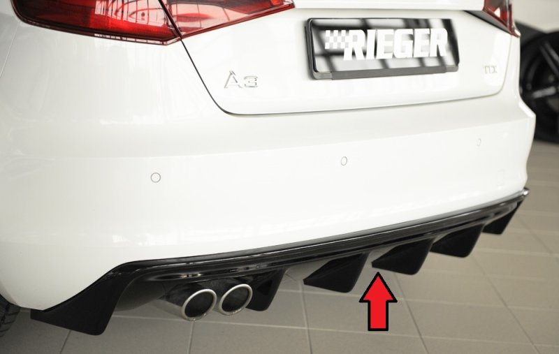 Rieger Heckeinsatz (GBL56786) schwarz glänzend Audi A3 (8V) 07.12-08.16 (bis Facelift) - 88100