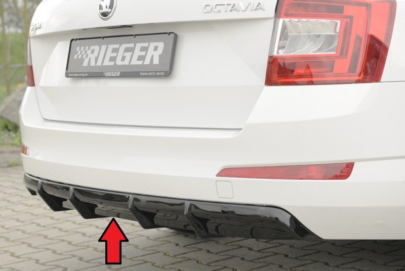 Rieger Heckeinsatz schwarz glänzend Skoda Octavia (5E) 02.13-01.17 (bis Facelift) - 88109