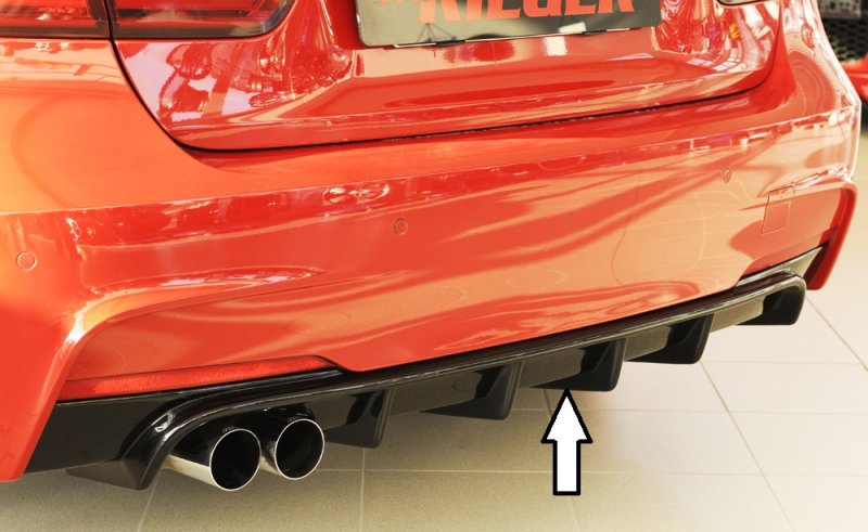 Rieger Heckeinsatz schwarz glänzend BMW 3er F30 (3L) 02.12-06.15 (bis Facelift) - 88121