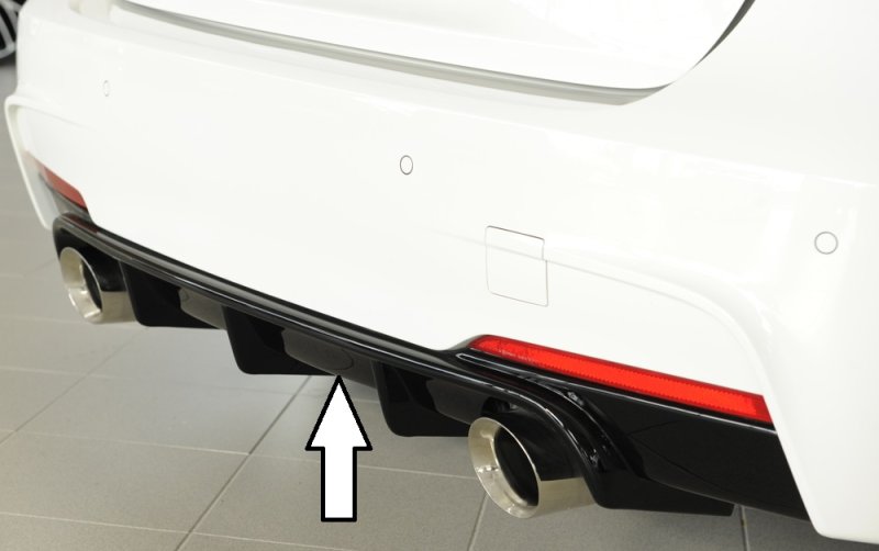 Rieger Heckeinsatz schwarz glänzend BMW 3er F30 (3L) 02.12-06.15 (bis Facelift) - 88122