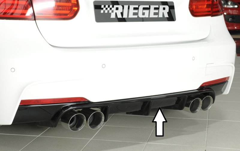 Rieger Heckeinsatz schwarz glänzend BMW 3er F30 (3L) 02.12-06.15 (bis Facelift) - 88123