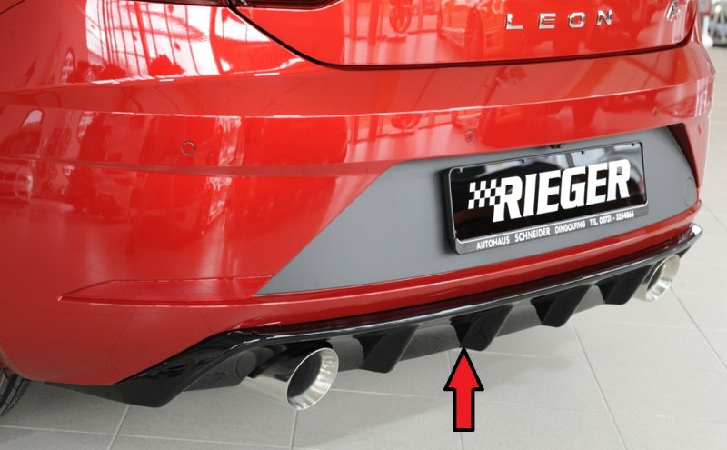 Rieger Heckeinsatz schwarz glänzend Seat Leon FR (5F) 01.17- (ab Facelift) - 88133