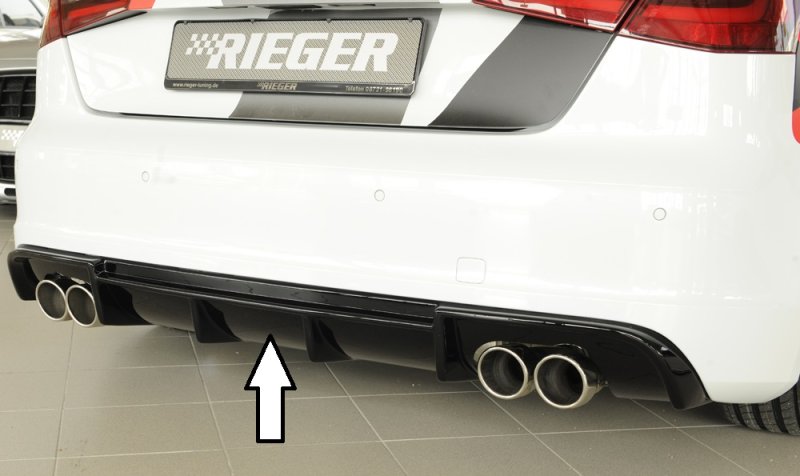 Rieger Heckeinsatz schwarz glänzend Audi A3 (8V) 07.12-08.16 (bis Facelift) - 88142