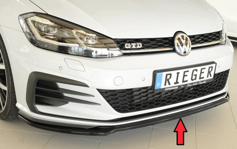 Rieger Spoilerschwert nur für GTI / GTD / GTE schwarz glänzend VW Golf 7 GTD 02.17- (ab Facelift) - 88148