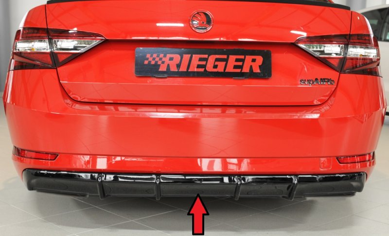 Rieger Heckeinsatz (für elektr. AHK) schwarz glänzend Skoda Superb III (3T/3V) 03.15-10.18 (bis Facelift 1) - 88154
