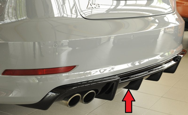 Rieger Heckeinsatz schwarz glänzend Audi A3 (8V) 07.12-08.16 (bis Facelift) - 88157