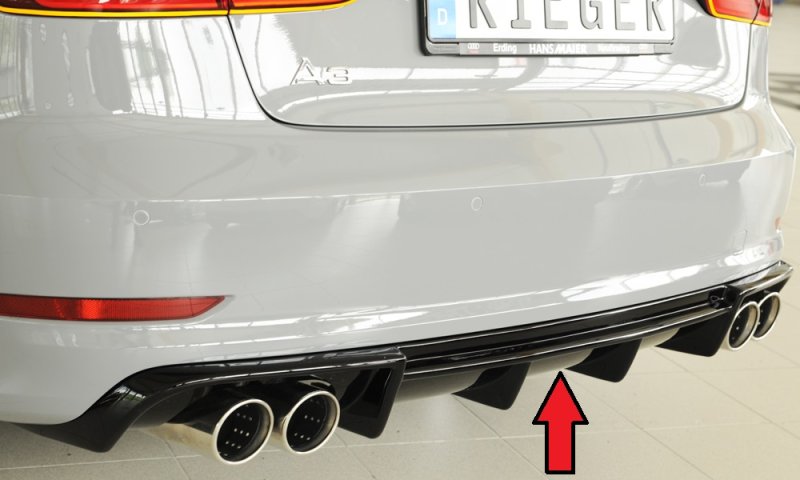 Rieger Heckeinsatz schwarz glänzend Audi A3 (8V) 07.12-08.16 (bis Facelift) - 88158