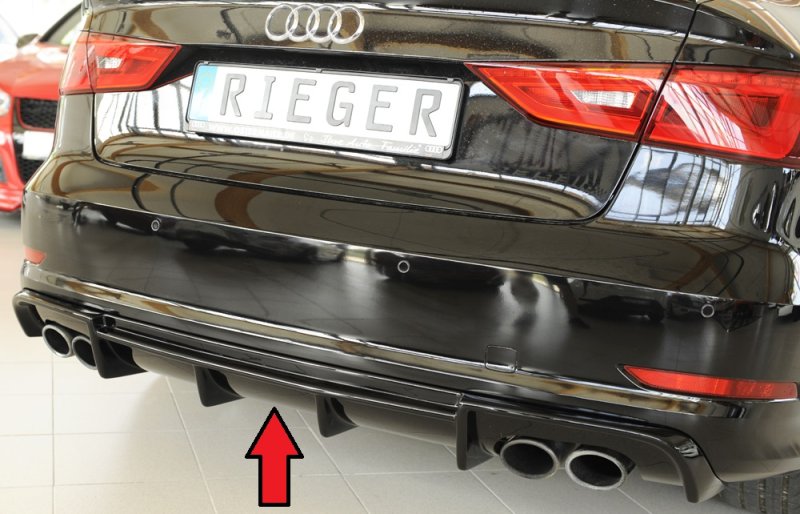 Rieger Heckeinsatz (Typ: 88158) schwarz glänzend Audi A3 S3 (8V) 05.13-08.16 (bis Facelift) - 88164