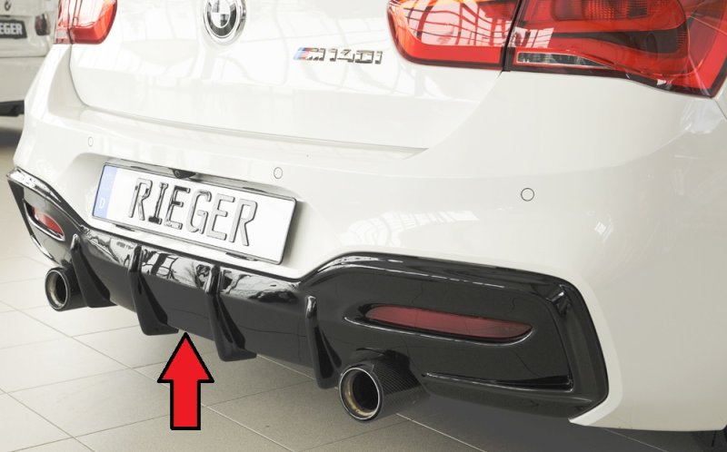 Rieger Heckeinsatz schwarz glänzend BMW 1er F20 (1K4) 05.2015- (ab Facelift) LCI - 88171