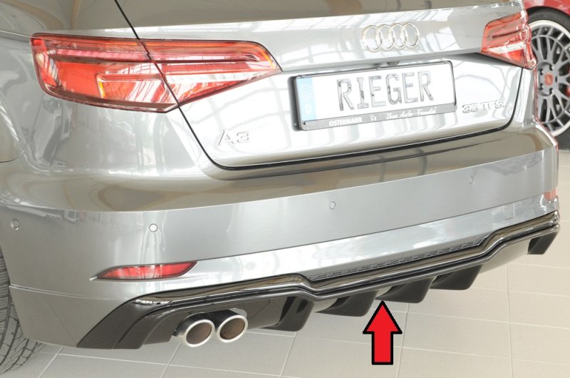 Rieger Heckeinsatz schwarz glänzend Audi A3 (8V) 09.16- (ab Facelift) - 88180
