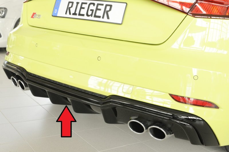 Rieger Heckeinsatz schwarz glänzend Audi A3 S3 (8V) 09.16- (ab Facelift) - 88181
