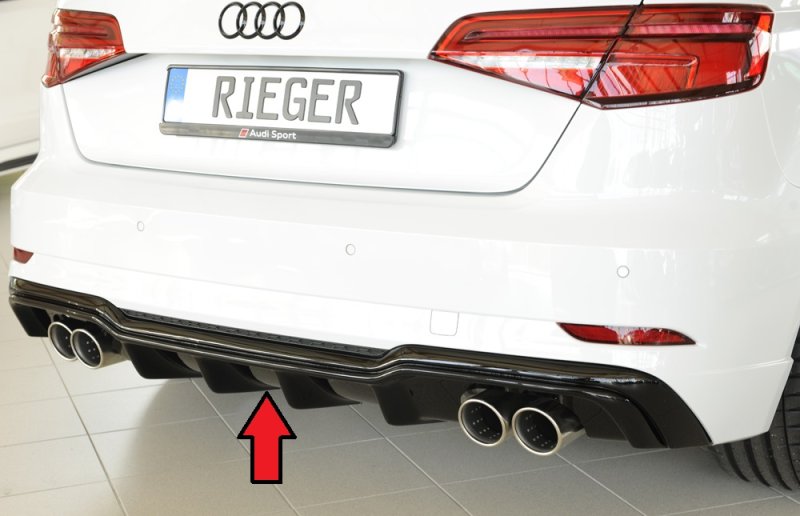 Rieger Heckeinsatz schwarz glänzend Audi A3 (8V) 09.16- (ab Facelift) - 88182