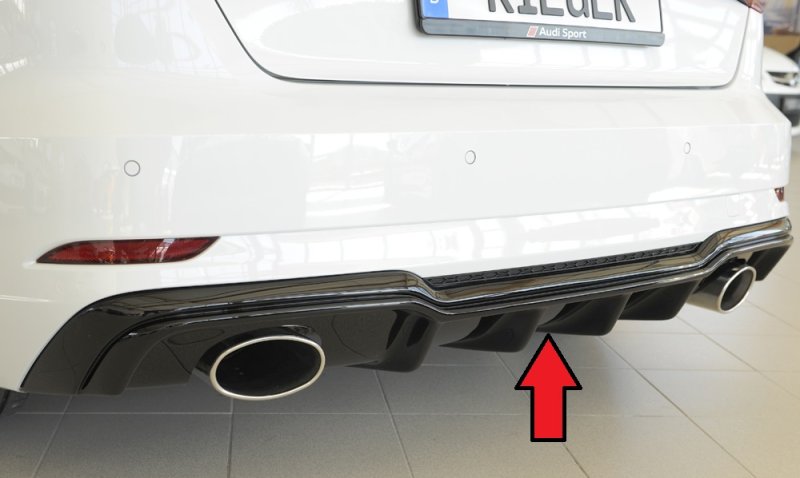 Rieger Heckeinsatz schwarz glänzend Audi A3 (8V) 09.16- (ab Facelift) - 88183