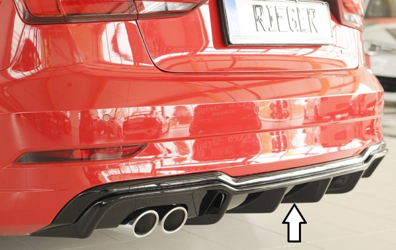 Rieger Heckeinsatz schwarz glänzend Audi A3 (8V) 09.16- (ab Facelift) - 88184