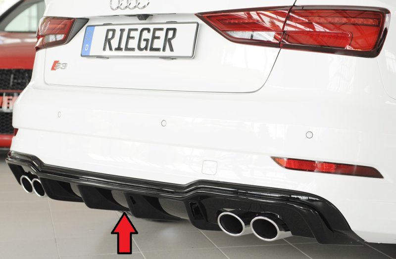 Rieger Heckeinsatz schwarz glänzend Audi A3 S3 (8V) 09.16- (ab Facelift) - 88185
