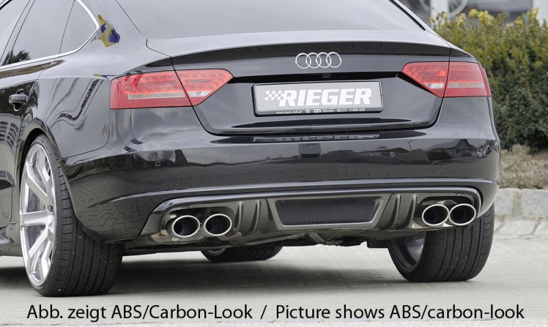 Rieger Heckeinsatz (GBL-55438) schwarz glänzend Audi A5 (B8/B81) 06.07-07.11 (bis Facelift) - 88200