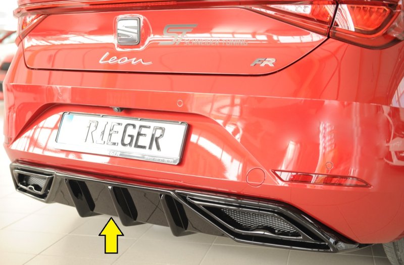 Rieger Heckeinsatz für orig. ESD schwarz glänzend Seat Leon (KL) 04.20- - 88210