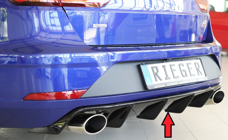 Rieger Heckeinsatz (wie 88137+AHK) schwarz glänzend Seat Leon Cupra (5F) 01.17- (ab Facelift) - 88229
