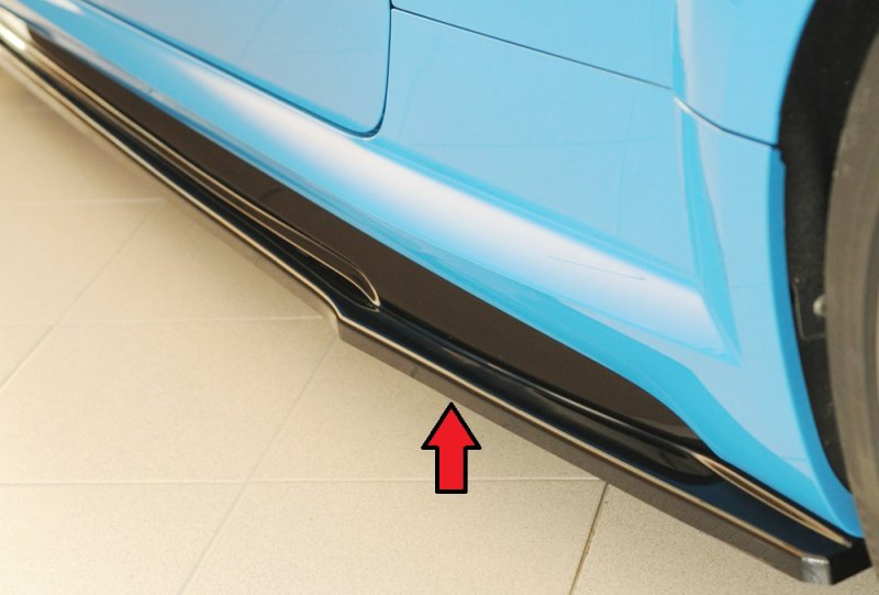 Rieger Seitenschwelleransatz (ca. 19mm) schwarz glänzend Audi TT (8J-FV/8S) 09.18- (ab Facelift) - 88234