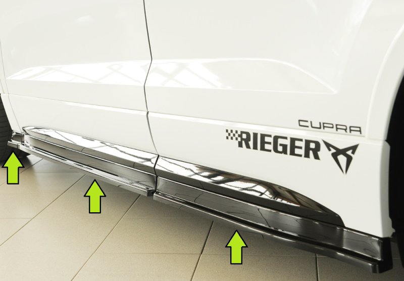 Rieger Seitenschwelleransatz (3-tlg.) schwarz glänzend Seat Ateca FR (5FP) 05.17-07.20 (bis Facelift) - 88274