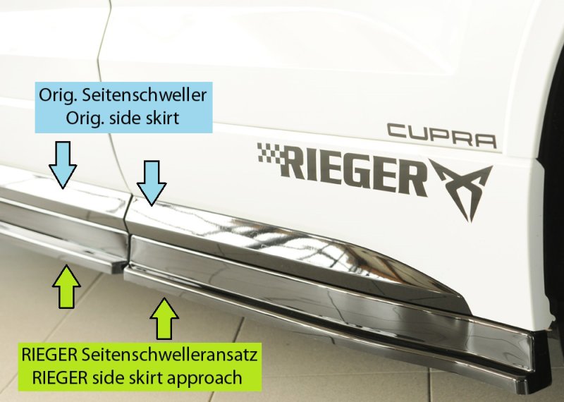 Rieger Seitenschwelleransatz (3-tlg.) schwarz glänzend Seat Ateca FR (5FP) 05.17-07.20 (bis Facelift) - 88275