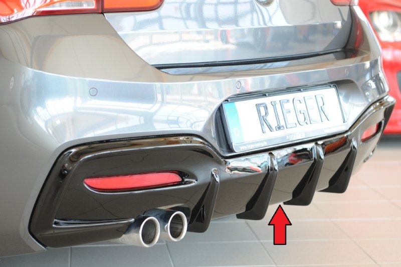 Rieger Heckeinsatz (Typ: 88171) schwarz glänzend BMW 1er F20 (1K4) 05.2015- (ab Facelift) LCI - 88283