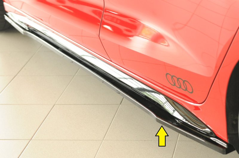 Rieger Seitenschwelleransatz schwarz glänzend Audi A3 (GY) 11.19- - 88284