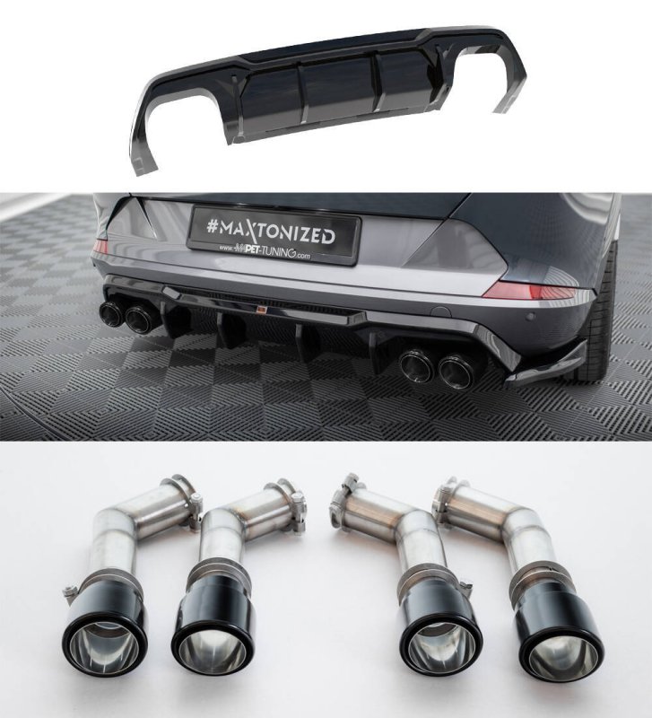 Maxton Diffusor Heck Ansatz V.3 + Auspuff Endrohre Cupra Formentor VZ Mk1 CU-FO-1-RS3G+RS3RG+EXTENSION