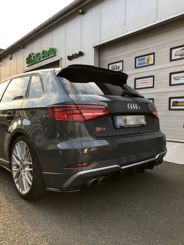 Maxton Heck Ansatz Flaps Diffusor für AUDI S3 8V FACELIFT schwarz Hochglanz AU-S3-3F-RSD1-G