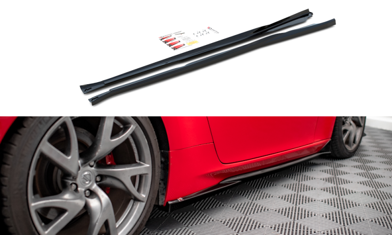 Maxton Seitenschweller Ansatz für V.2 für Nissan 370Z  schwarz Hochglanz NI-370F-SD1-G