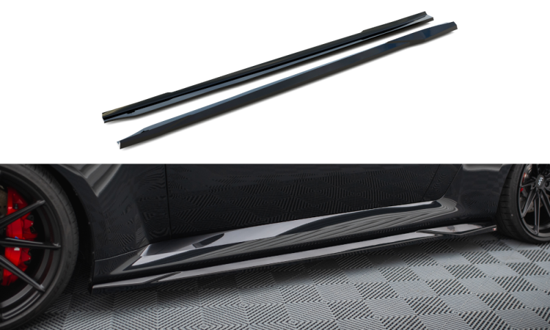 Maxton Seitenschweller Ansatz für V.1 für BMW M2 G87 schwarz Hochglanz BM-M2-G87-SD1-G