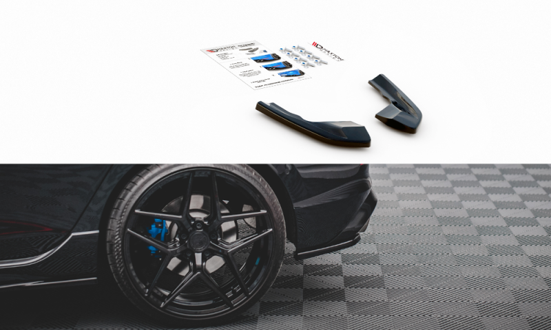 Maxton Heck Ansatz Flaps Diffusor V.1 für Volkswagen Golf R Mk8 schwarz Hochglanz VW-GO-8-R-RSD1-G