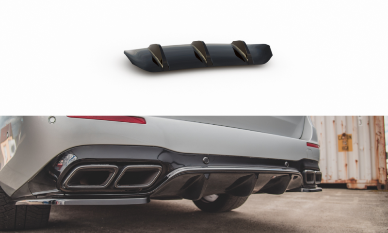 Maxton Diffusor Heck Ansatz für Mercedes-Benz E63 AMG Kombi/Limousine S213/W213 schwarz Hochglanz ME-E-213-63-ES-RS1-G