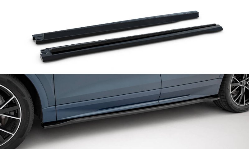 Maxton Seitenschweller Ansatz Audi Q8 Mk1 schwarz Hochglanz AU-Q8-1-SD1-G