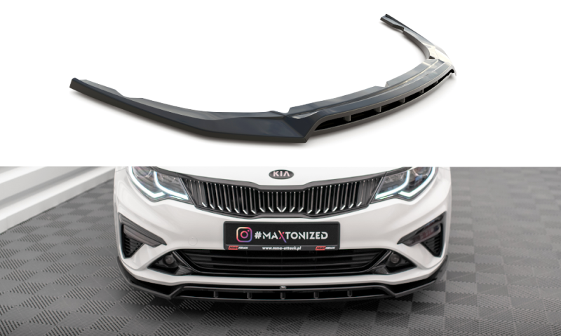 Maxton Front Ansatz V.1 für Kia Optima Mk4 Facelift schwarz Hochglanz KI-OP-2F-FD1G+FD1R-G